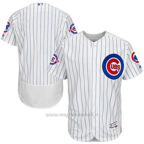 Maglia Baseball Uomo Chicago Cubs Bianco Autentico Collezione Bianco Flex Base